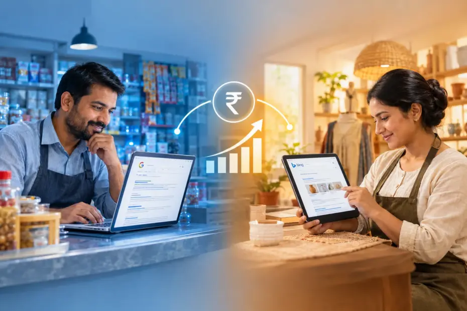 Microsoft Ads vs Google Ads for Indian SMBs: Cost, Reach, Intent and ROI Compared